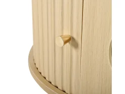 Mesa de centro em madeira com efeito de madeira 100x50x36 cm - 1 gaveta e 2 portas de correr - MDF - Natural