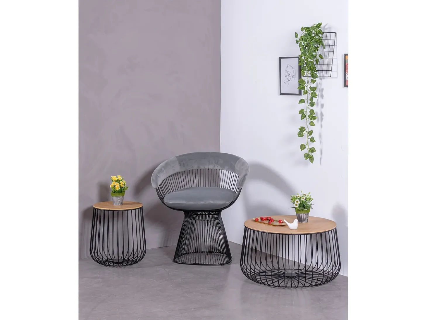 Mesa de centro em madeira de freixo e aço lacado - Zurique - Preto