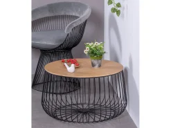 Mesa de centro em madeira de freixo e aço lacado - Zurique - Preto
