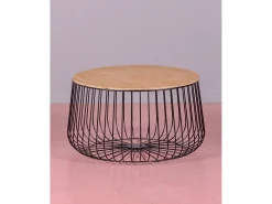 Mesa de centro em madeira de freixo e aço lacado - Zurique - Preto