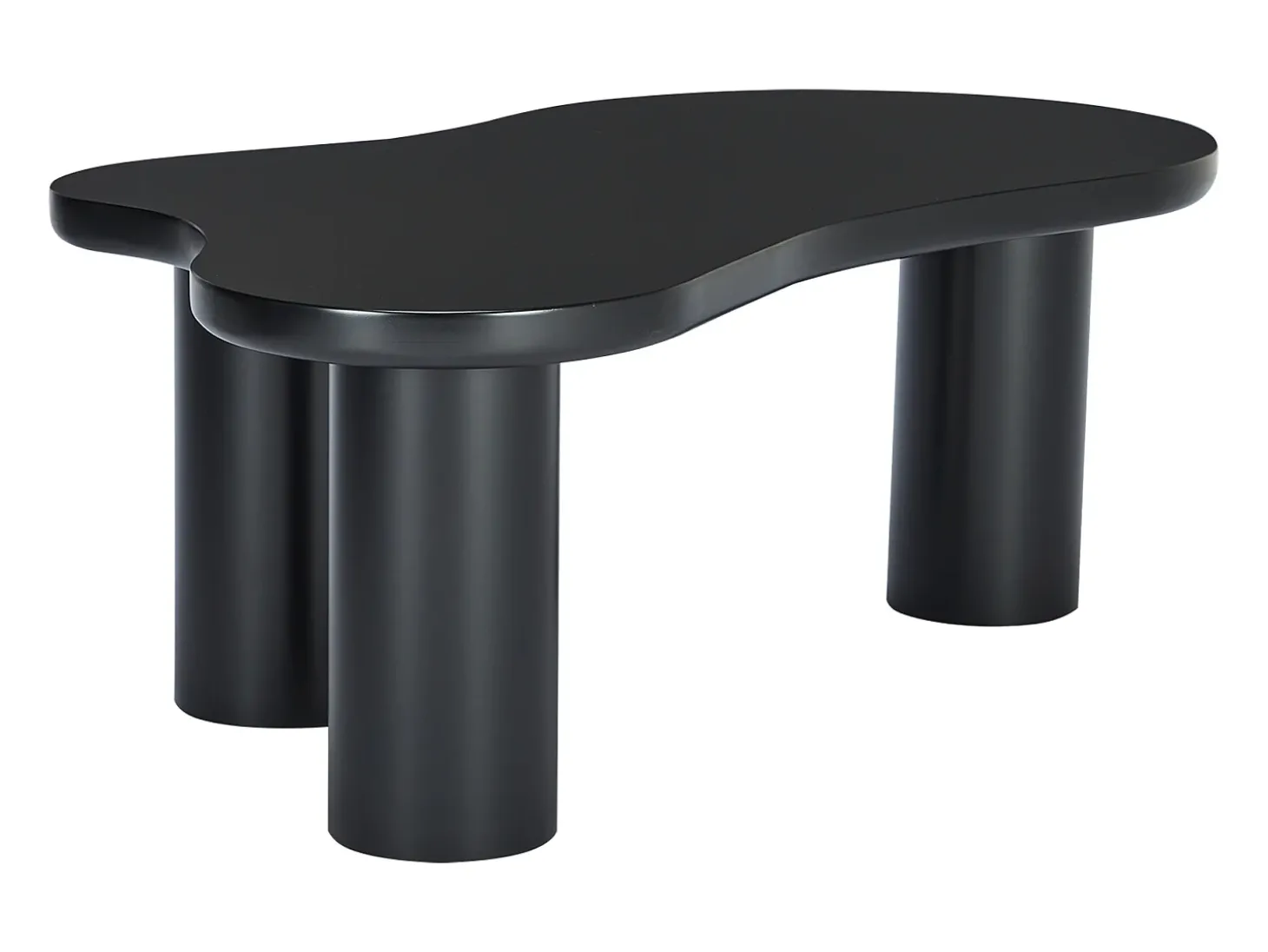 Mesa de centro em MDF e PVC - tampo irregular em forma de nuvem - Preto