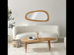 Mesa de centro em teca clara RANA estilo contemporâneo com espaço de arrumação