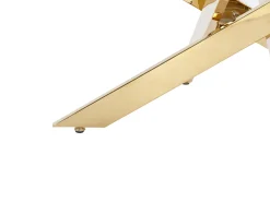 Mesa de centro em vidro temperado e metal dourado - Transparente - COSIMA