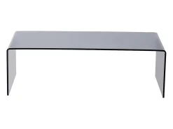 Mesa de centro em vidro temperado curvo e fumado preto - ALONZO