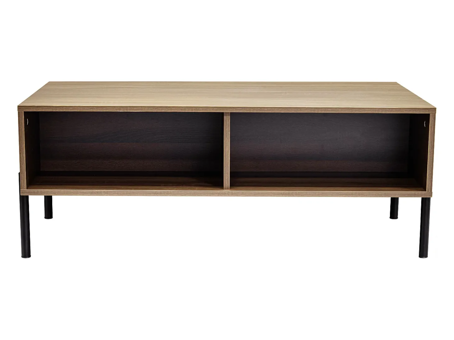 Mesa de centro estilo retro com 2 gavetas, 105x55x41cm - Cor madeira