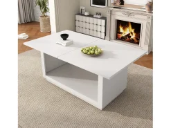Mesa de centro extensível - 140/180 x 70 x 76,5 cm - simples e moderna - MDF - branca