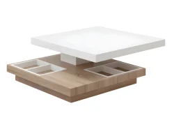 Mesa de centro FAUSTO - Tampo giratório - MDF lacado bicolor