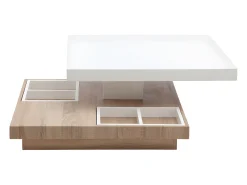 Mesa de centro FAUSTO - Tampo giratório - MDF lacado bicolor