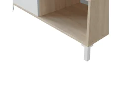 Mesa de centro fixa Brooklyn, carvalho canadense/branco Artik, 40x50x50 cm