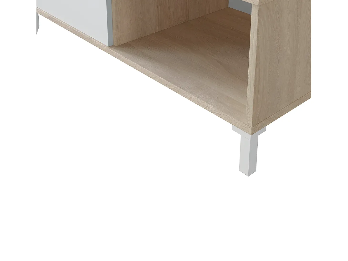 Mesa de centro fixa Brooklyn, carvalho canadense/branco Artik, 40x50x50 cm