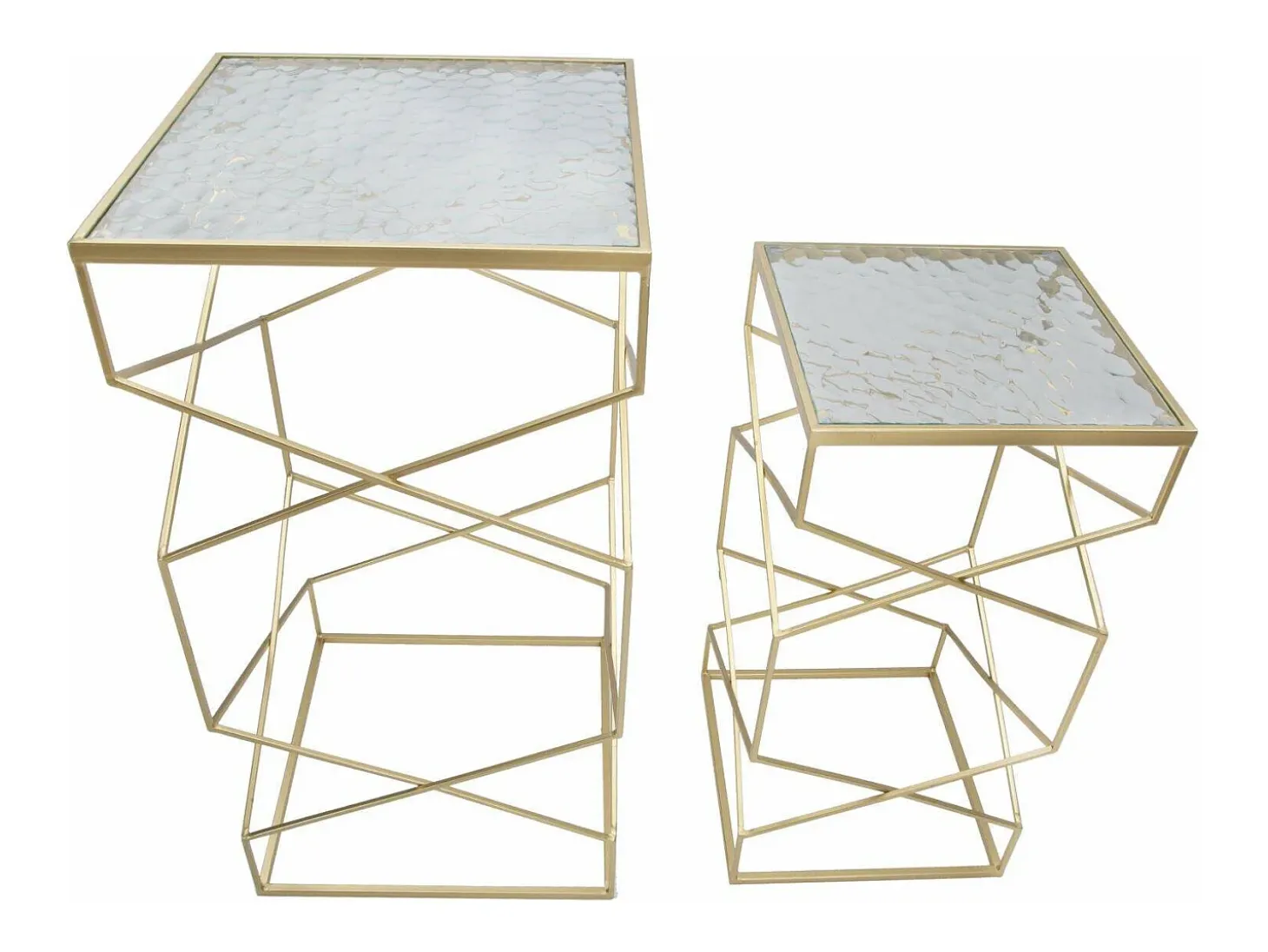 Mesa de centro George, Mesa de centro baixa, Porta-revistas para sofá, Estante de sala, Dourado, 50x50 h100 cm