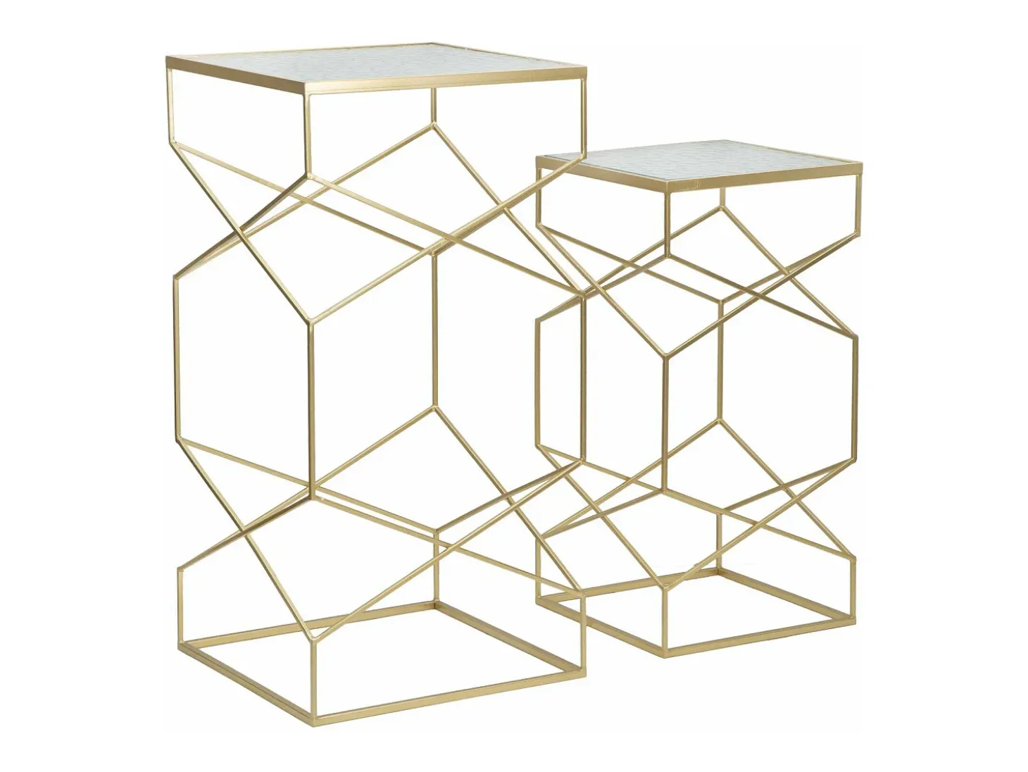 Mesa de centro George, Mesa de centro baixa, Porta-revistas para sofá, Estante de sala, Dourado, 50x50 h100 cm