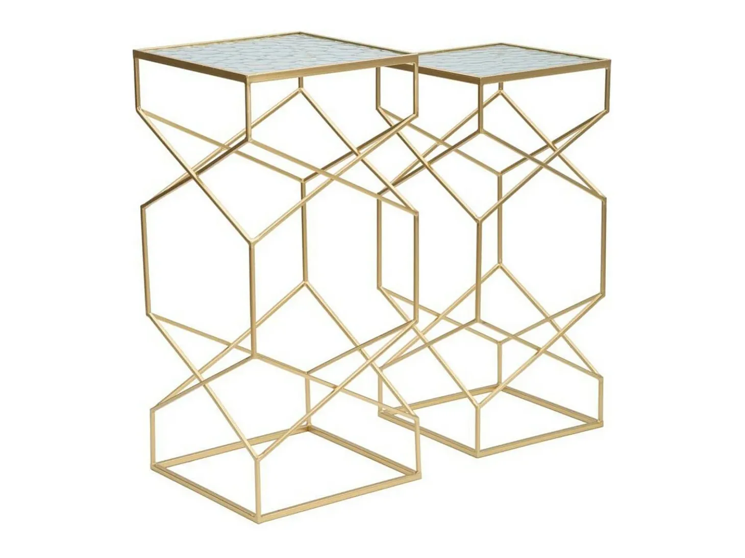 Mesa de centro George, Mesa de centro baixa, Porta-revistas para sofá, Estante de sala, Ouro, 32x32 h68 cm