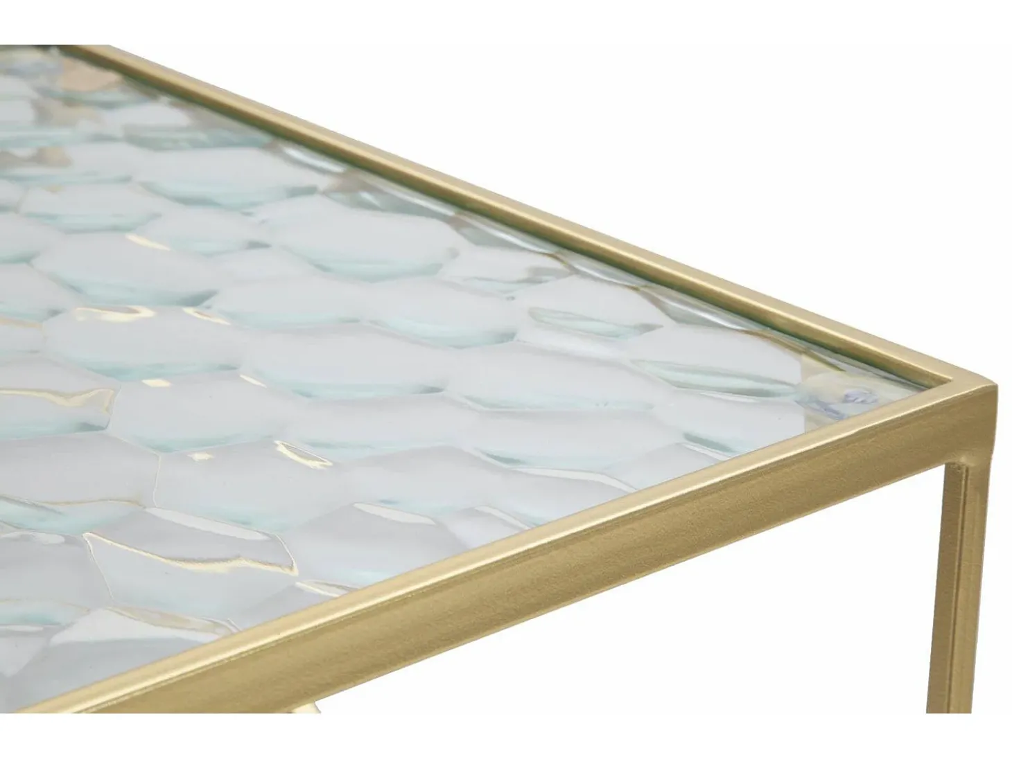 Mesa de centro George, Mesa de centro baixa, Porta-revistas para sofá, Estante de sala, Ouro, 32x32 h68 cm
