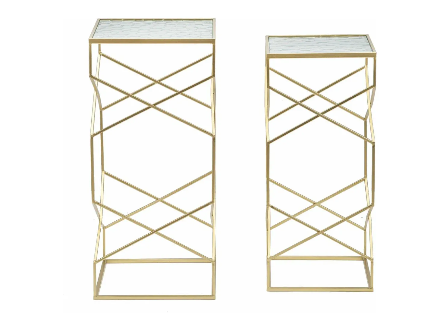 Mesa de centro George, Mesa de centro baixa, Porta-revistas para sofá, Estante de sala, Ouro, 32x32 h68 cm