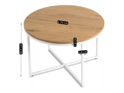 Mesa de centro Hantel Carvalho Dourado / Branco
