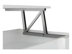 Mesa de centro HAPPY contemporânea branca com armazenamento e altura ajustável - L 100 x C 50 cm