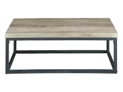 Mesa de centro HAVAÍ com tampo em madeira clara, pés em aço. Ideal para a sua sala de estar.