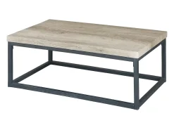 Mesa de centro HAVAÍ com tampo em madeira clara, pés em aço. Ideal para a sua sala de estar.