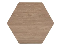Mesa de centro hexagonal com espaço de arrumação, 79 x 69,4 x 40 cm - Castanho