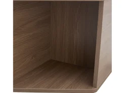 Mesa de centro hexagonal com espaço de arrumação, 79 x 69,4 x 40 cm - Castanho