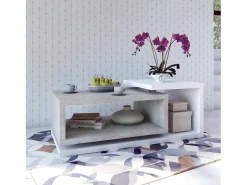 Mesa de centro Ilyes branco e betão 60cm