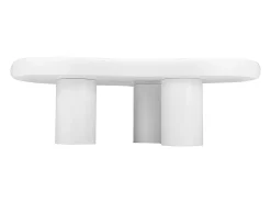 Mesa de centro irregular em forma de nuvem branca - Madeira MDF 97x67x32cm