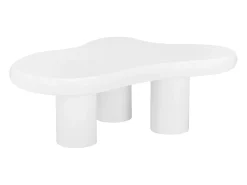 Mesa de centro irregular em forma de nuvem branca - Madeira MDF 97x67x32cm