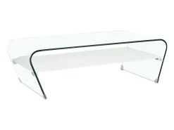 Mesa de centro KELLY - Vidro temperado - Lacada a branco