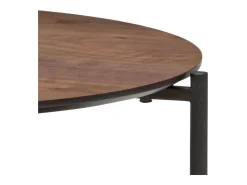 Mesa de centro Kemi de 2 andares em nogueira preta 52x36 cm