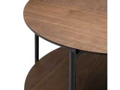 Mesa de centro Kemi de 2 andares em nogueira preta 52x36 cm