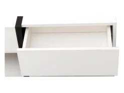 Mesa de centro lacada de alto brilho com 4 gavetas - Design linear - Branca 78 x 78 x 36 cm