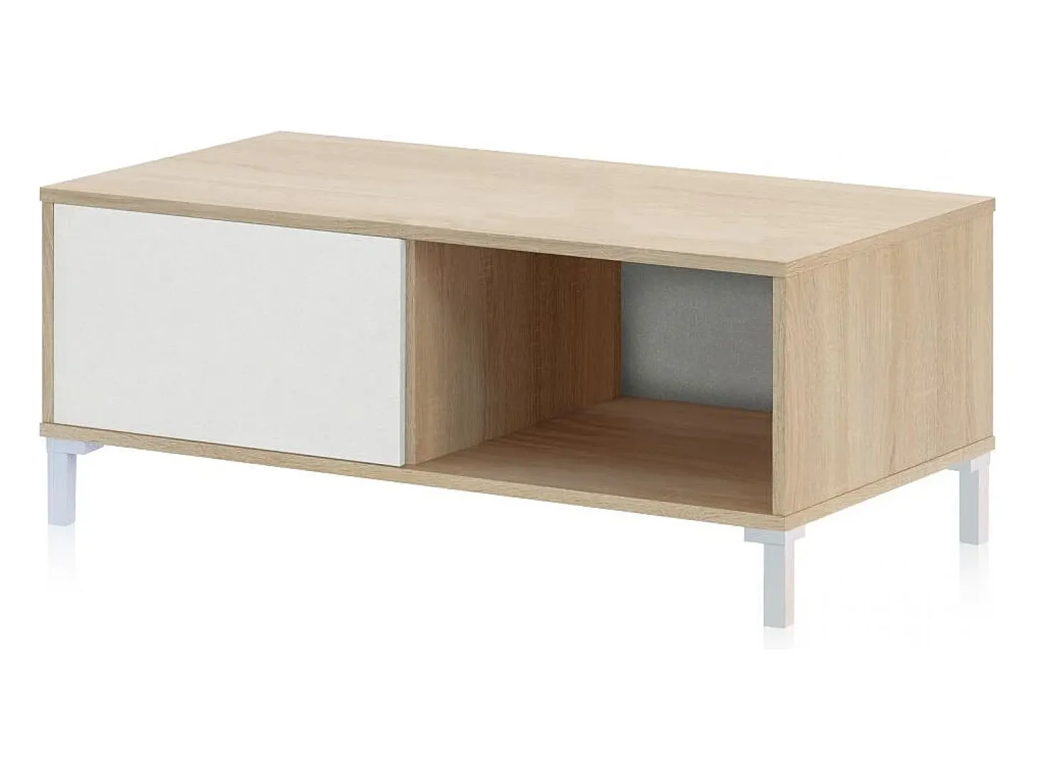 Mesa de centro Lea Blanco Artik (Blanco Mate) - Roble Canadian