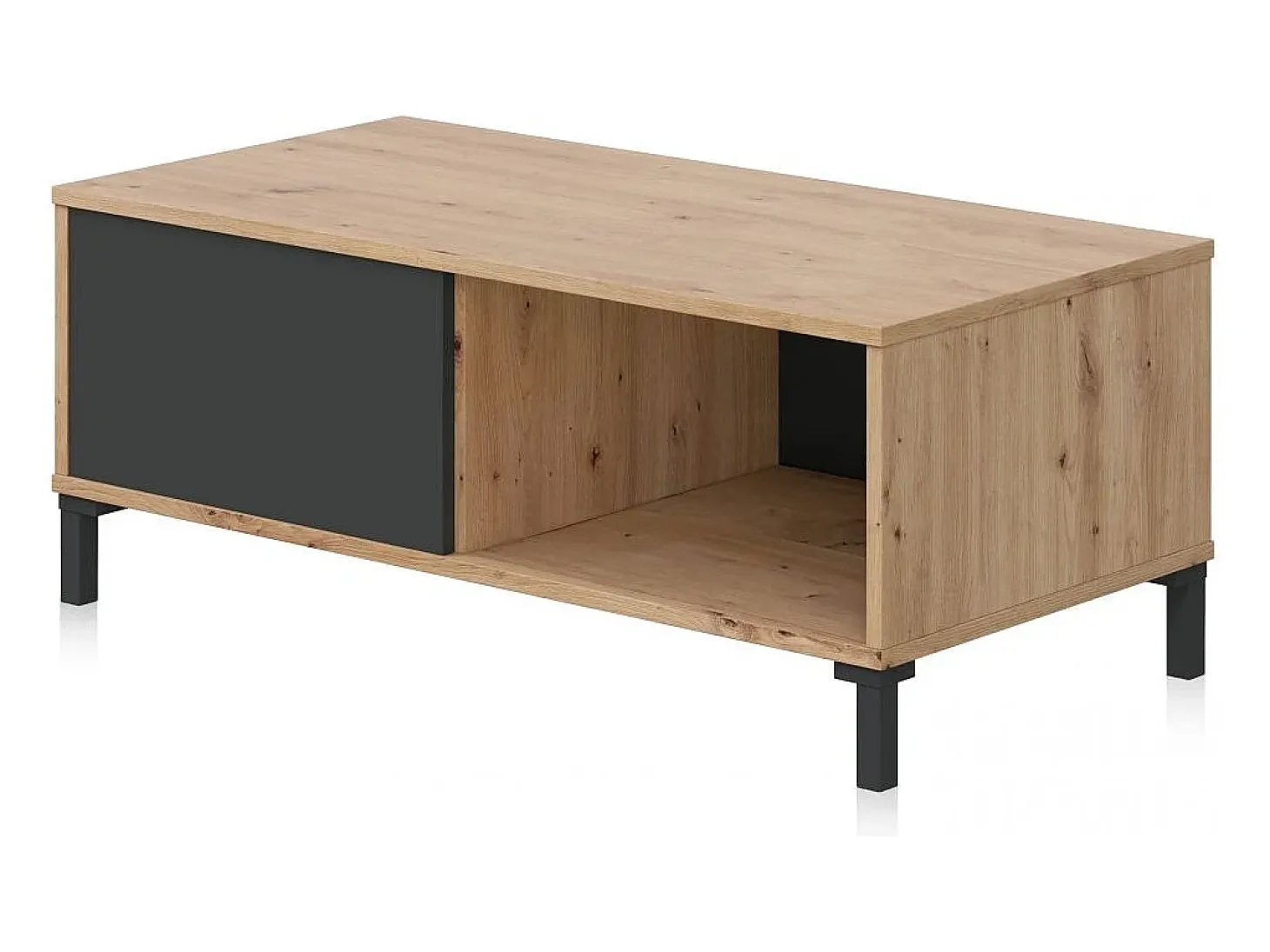 Mesa de centro Lea Gris Antracita - Roble Nodi