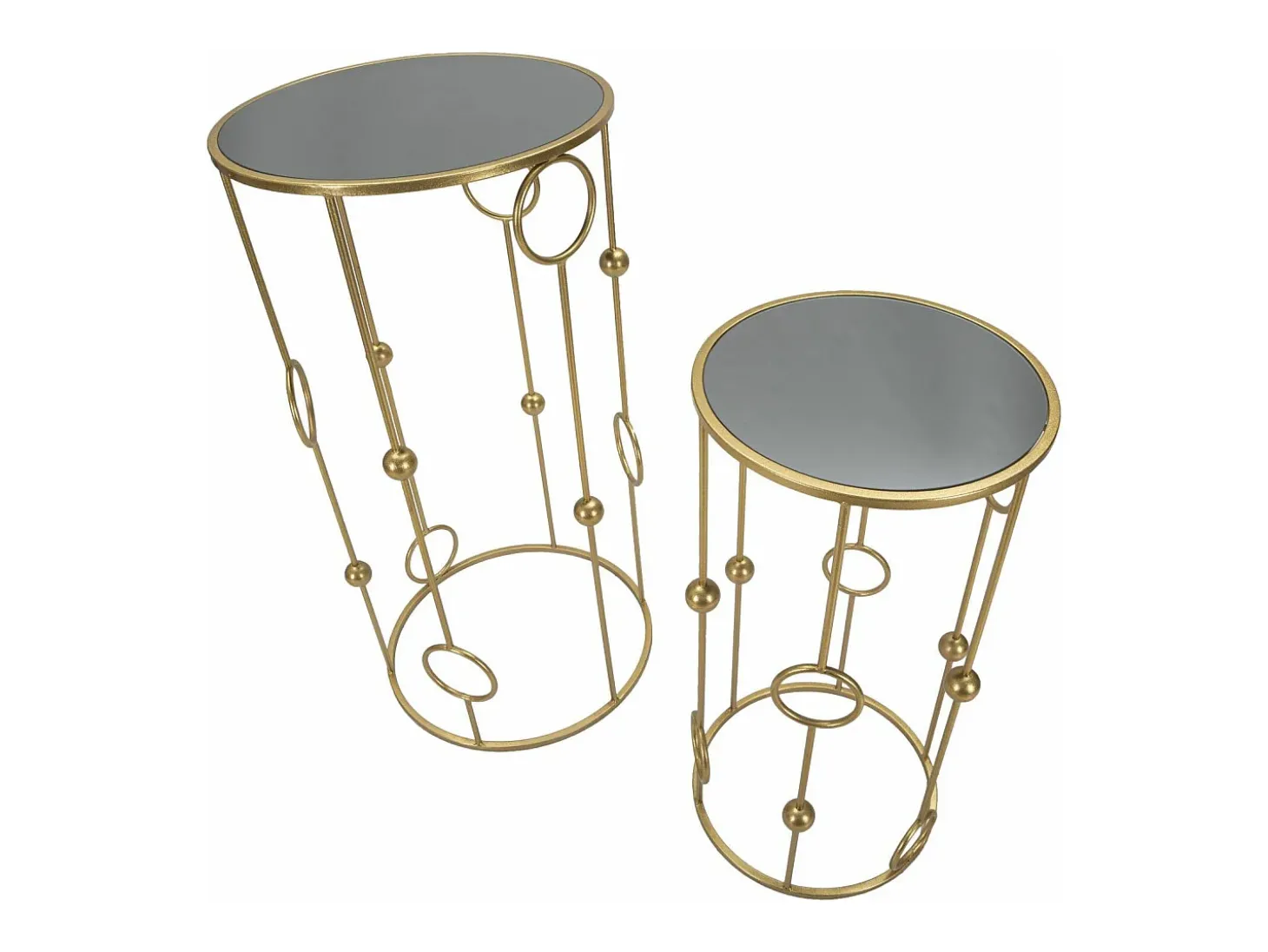 Mesa de centro Leonid, Mesa de centro baixa, Porta-revistas para sofá, Estante de sala, 50x50 h100 cm, Dourado