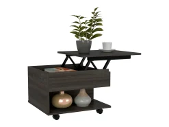 Mesa de centro Luanda com rodízios , 29.46 cm X 79.75 cm X 54.35 cm , Carvão vegetal