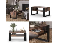 Mesa de centro madeira antiga 92x52.4x45.6 olli