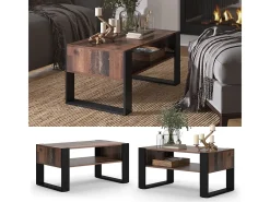 Mesa de centro madeira antiga 92x52.4x45.6 olli