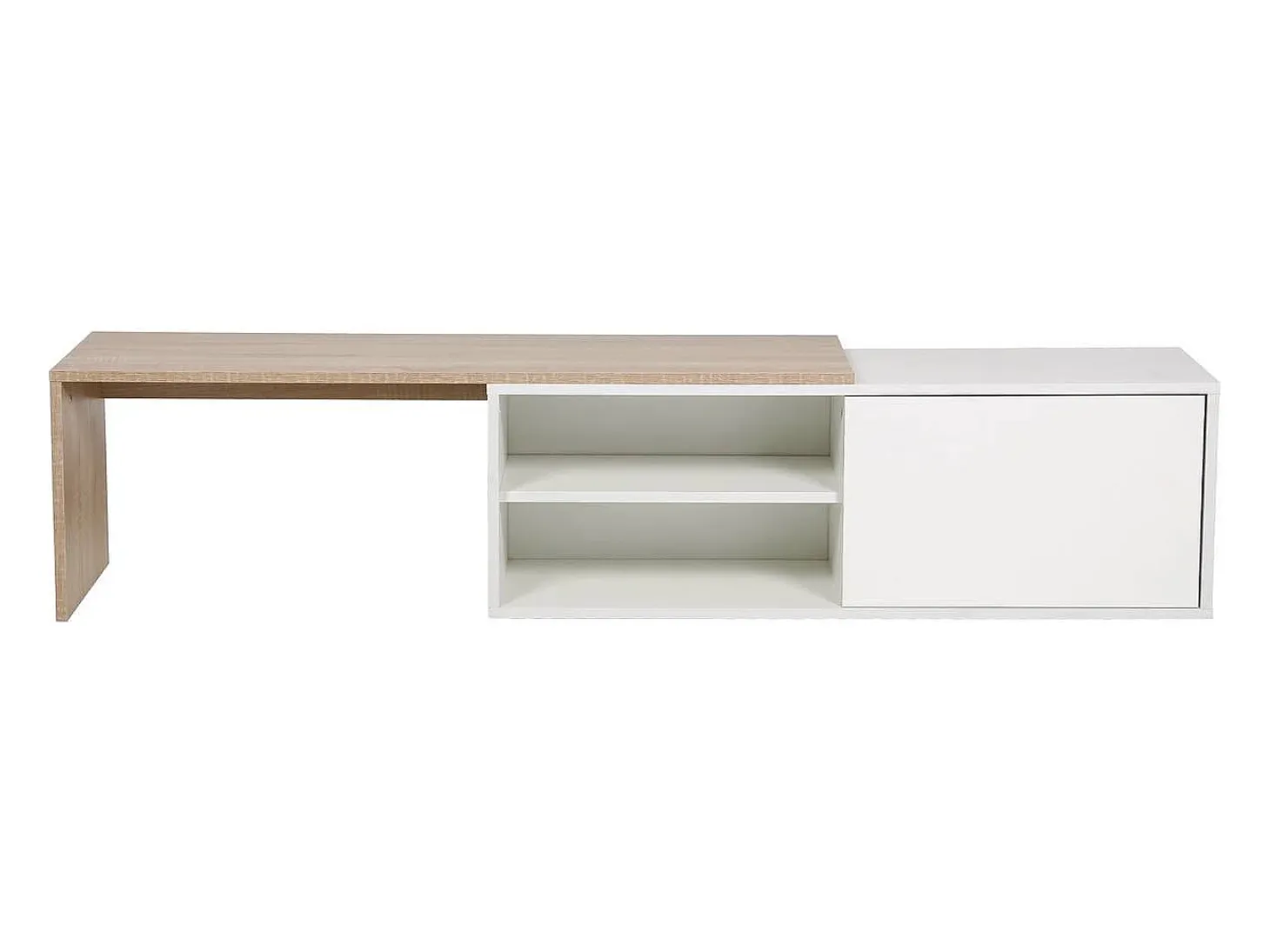 Mesa de centro "Melinda" - Branco/Carvalho
