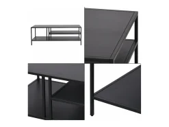 Mesa de centro metálica 40 x 110 x 55 cm preta 03_0008452