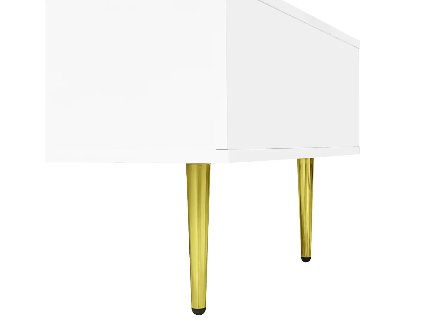 Mesa de centro moderna com 2 gavetas - 100 C x 60 L x 41,5 A cm - Madeira MDF - Branco brilhante