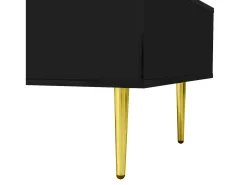 Mesa de centro moderna com 2 gavetas - 100 C x 60 L x 41,5 A cm - Madeira MDF - Preto brilhante