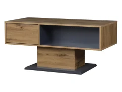 Mesa de centro moderna com espaço de arrumação em ambos os lados - Madeira e cor cinzenta