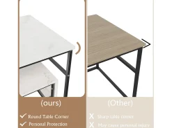 Mesa de centro moderna com armazenamento de camada dupla - Design de canto arredondado anticolisão, tampo grande de 105 cm com prateleiras de armazenamento abertas