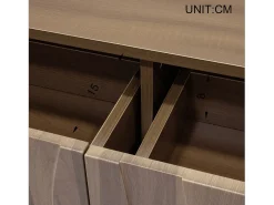 Mesa de centro moderna em estilo retrô - 105 x 55 x 41 cm - com 2 gavetas - MDF + aglomerado - cor natural