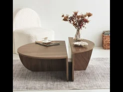 Mesa de centro modular cor nogueira MILA