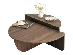 Mesa de centro modular cor nogueira MILA