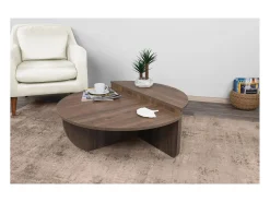 Mesa de centro modular cor nogueira MILA