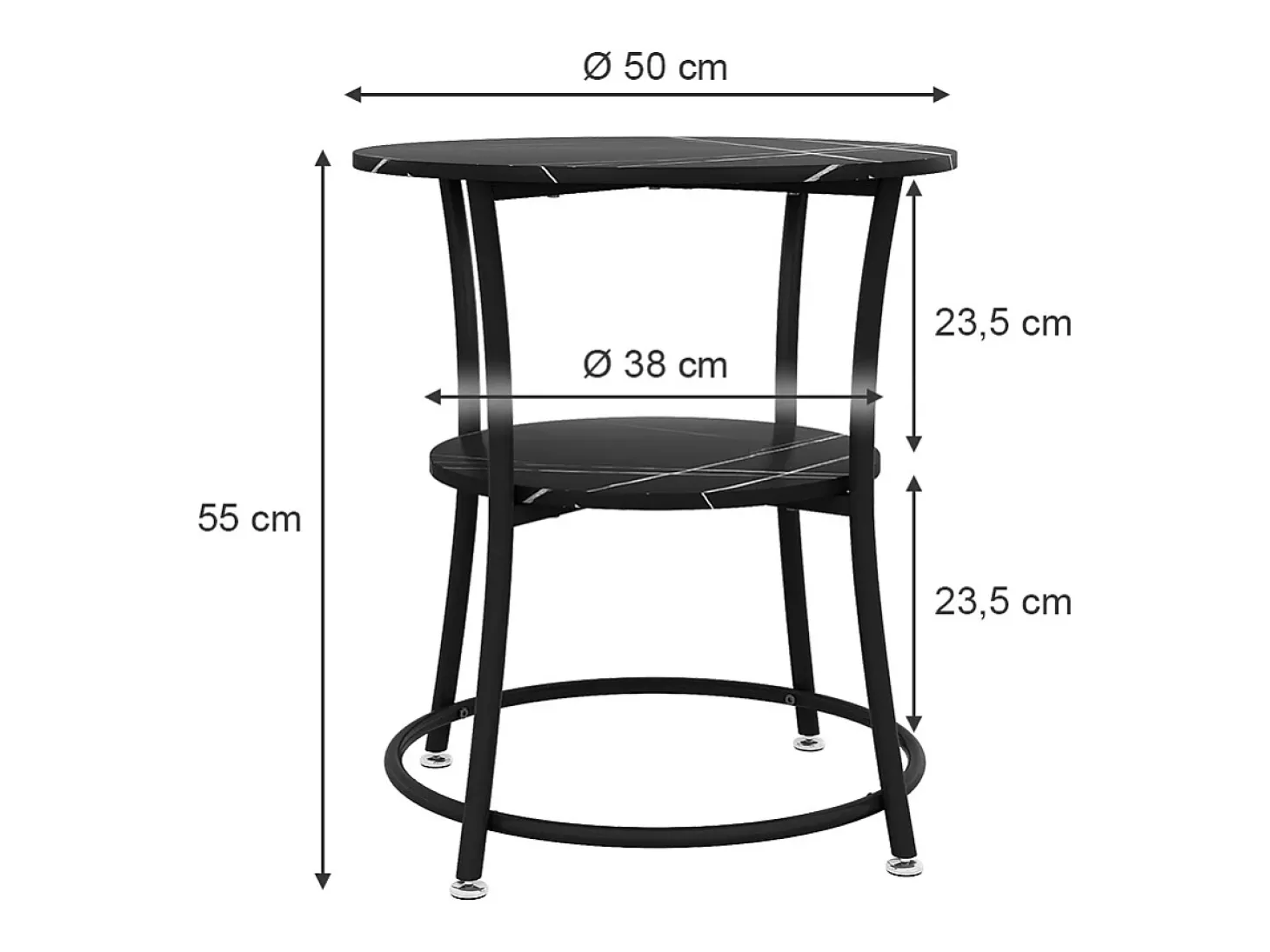 Mesa de centro mármore 50x50x55 quebec