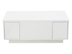 Mesa de centro multifuncional elevável com armazenamento oculto, branco puro, estrutura de MDF